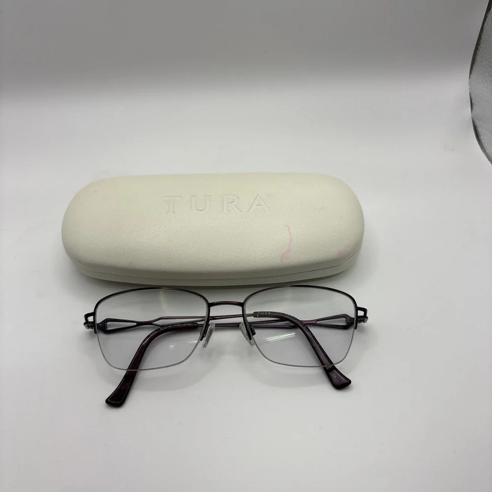 TURA Purple R135 B:36 AUTHENTIC DESIGNER EYEGLASS FRAMES only 52-16‎ W/ Case